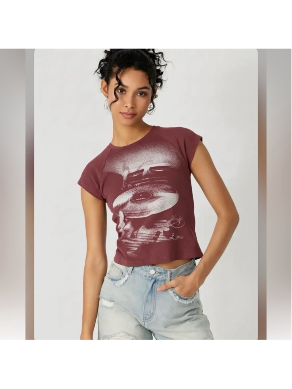 Cider JERSEY ROUND NECKLINE GRAPHIC SHORT SLEEVE TEE XS RP-1